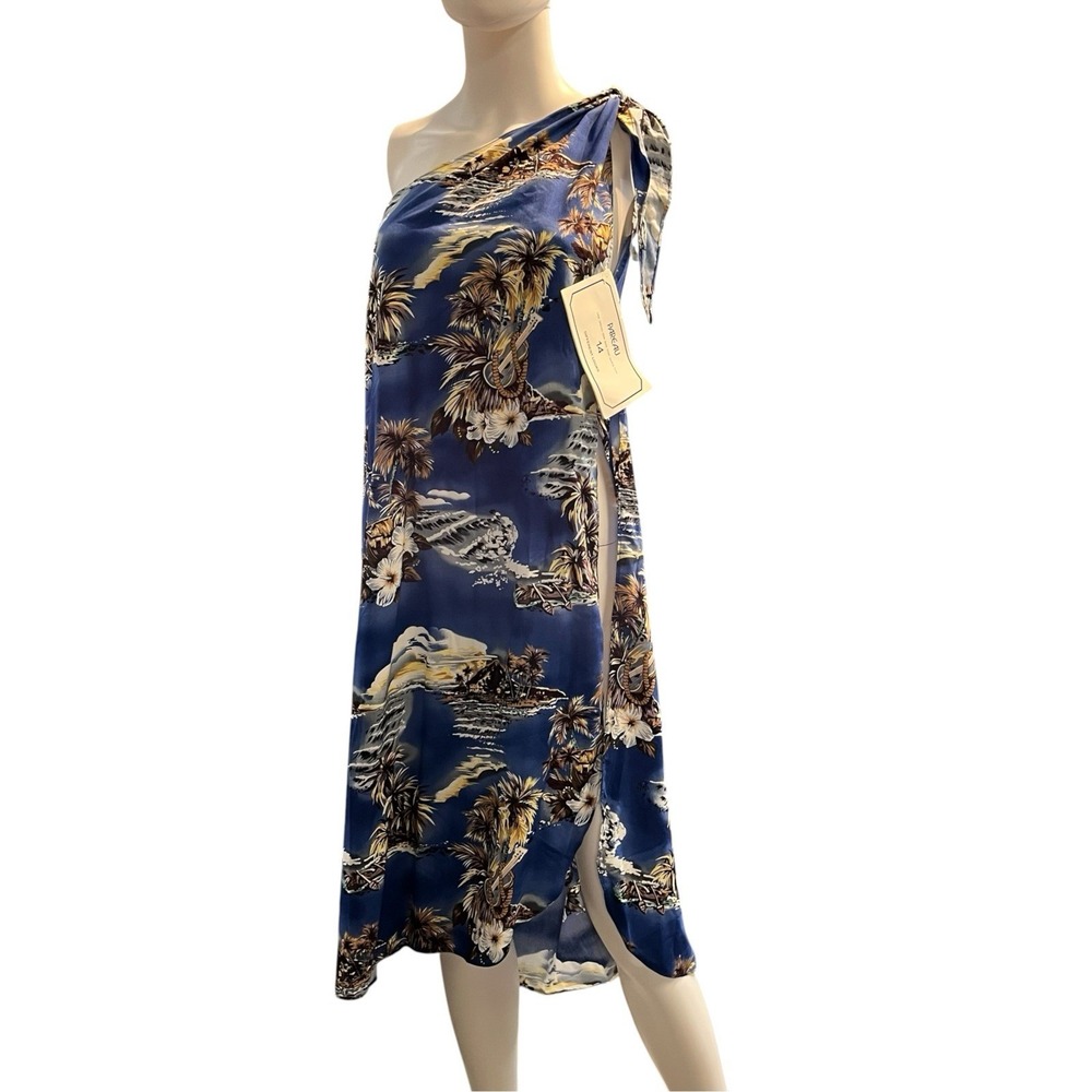 Hilo Hattie Pareau Dress Blue Tropical Island Print 14 Different Looks OS Beach